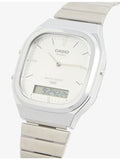 Casio vintage stainless steel quartz watch with silver dial (British brand)