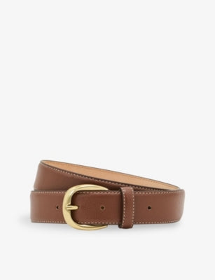 Reiss Pierce Pebble Leather Belt 3cm