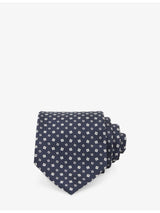 selfridges Reiss Dario Micro-Square Silk-Blend Tie- Buy online at McGrocer