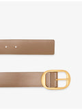 Reiss Athena leather belt with gold buckle 3.5cm - British product