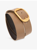 Reiss Athena leather belt with gold buckle 3.5cm - British product