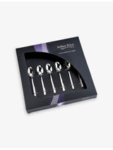 selfridges Arthur Price Everyday Classic Horizon Set of Six Stainless-Steel Coffee Spoons- Buy online at McGrocer