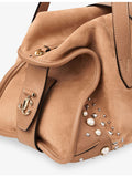 Jimmy Choo medium suede shoulder bag with stud embellishments, UK version