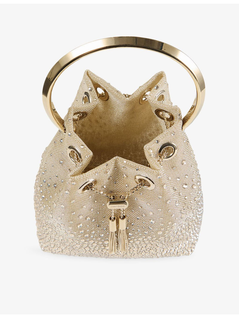 Jimmy Choo crystal mesh top-handle bag, imported from the UK