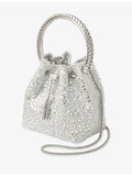 Jimmy Choo Bon Bon crystal-embellished satin handbag (British brand)