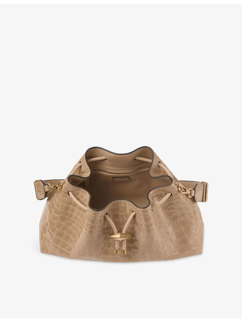 Jimmy Choo medium shiny croc-embossed leather handbag, UK version