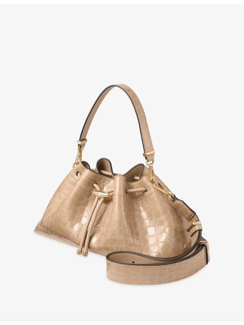 Jimmy Choo medium shiny croc-embossed leather handbag, UK version