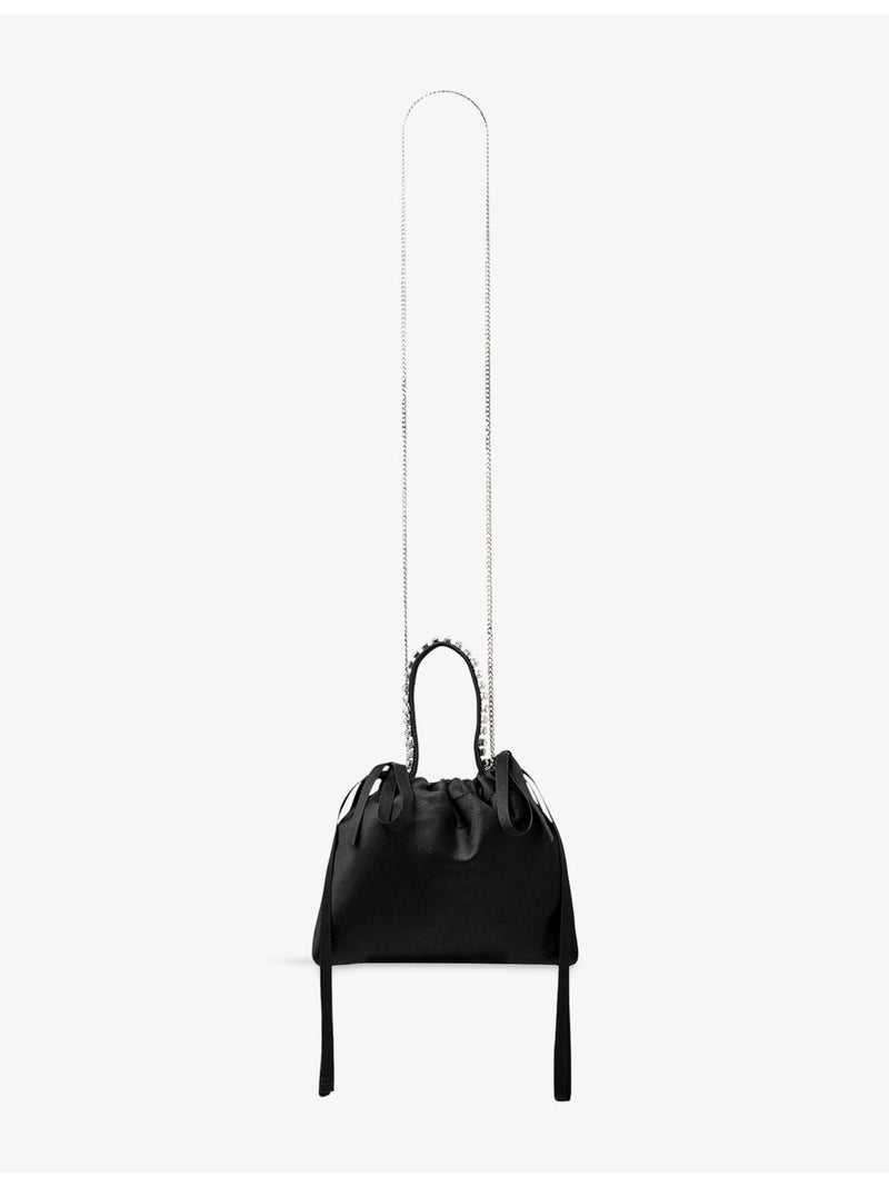 Jimmy Choo satin drawstring mini top handle shoulder bag, UK version