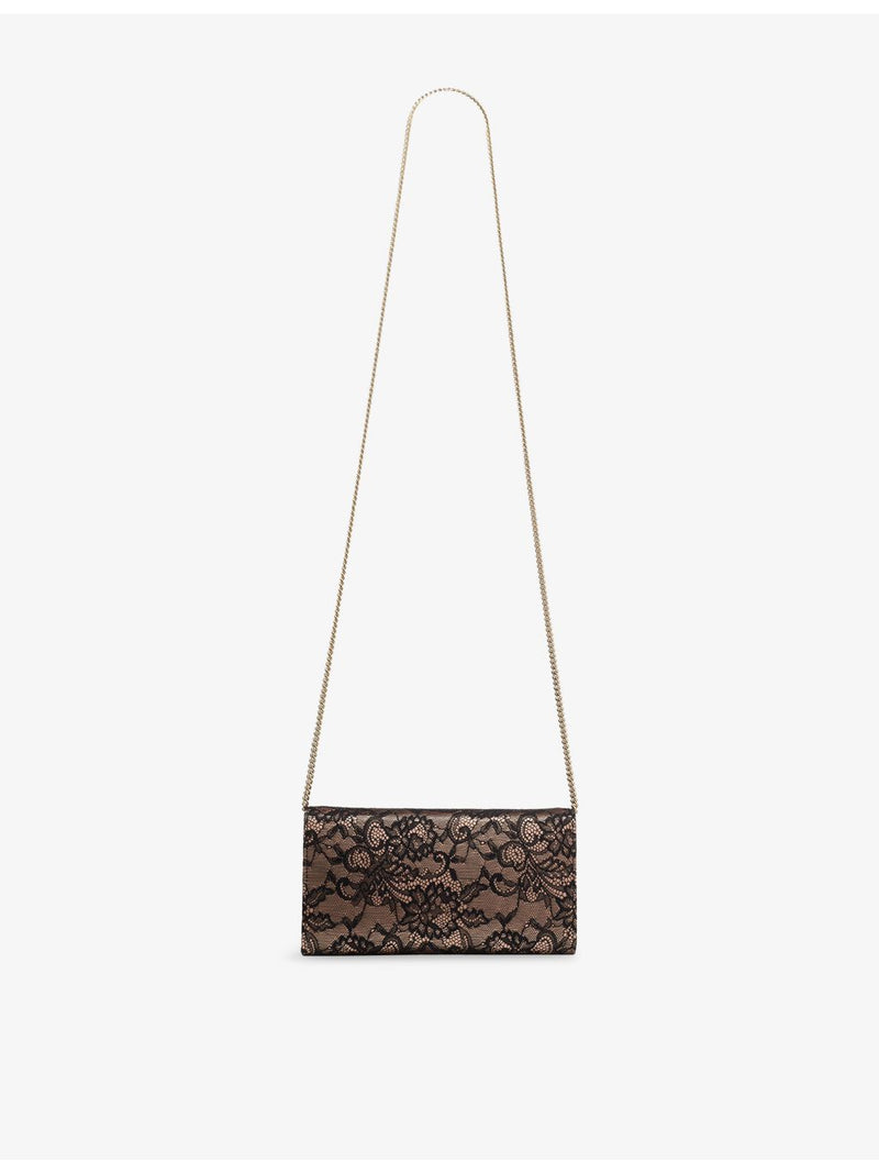 Jimmy Choo Emmie lace clutch bag with chain strap (British brand)