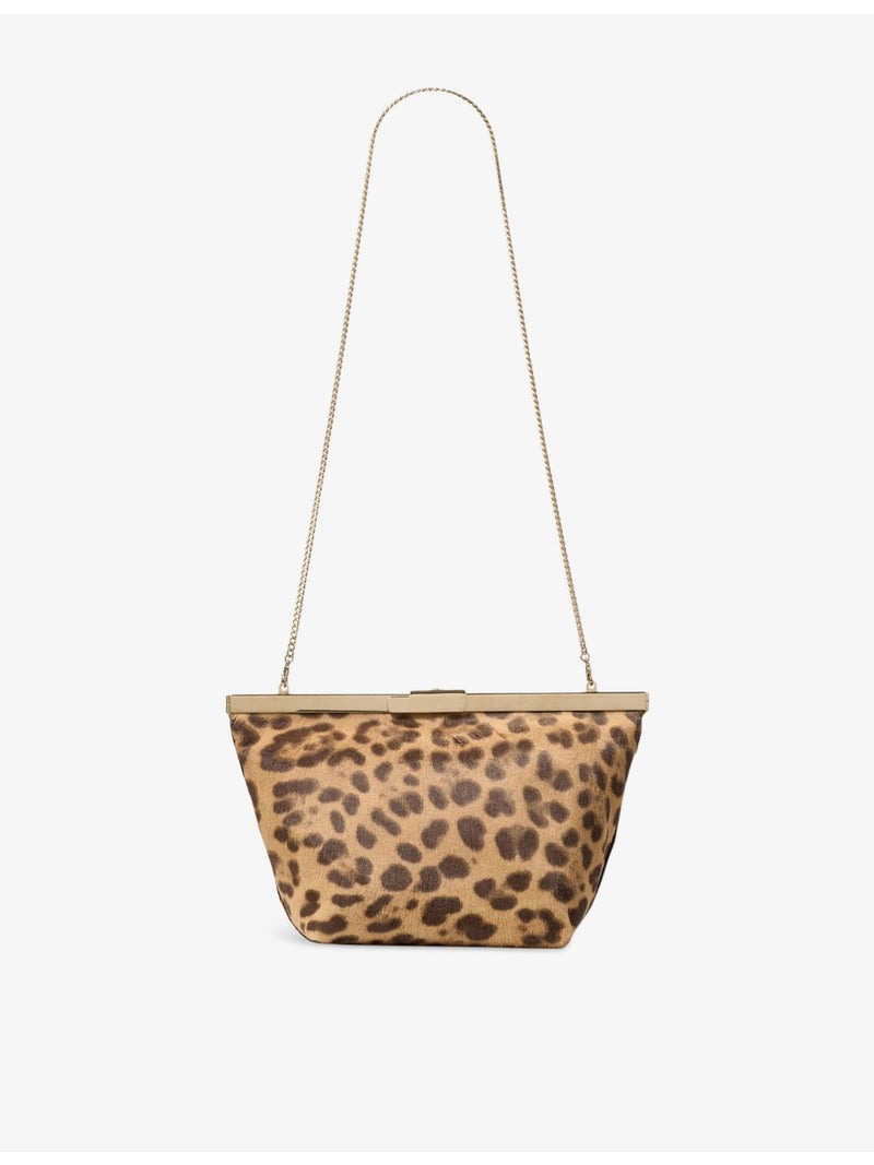 Jimmy Choo leopard-print pony hair-leather clutch bag (British brand)