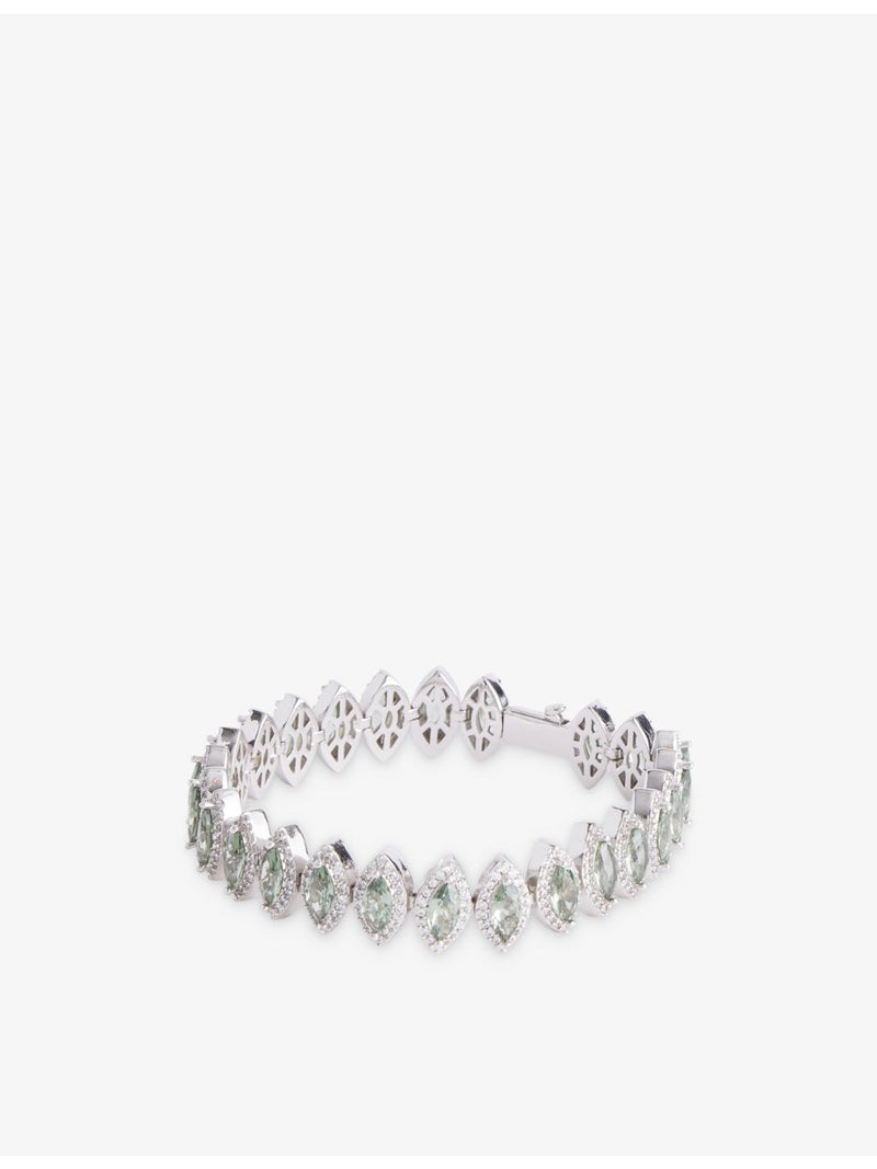 DARKAI marquise tennis bracelet with emerald and diamond, imported from the UK