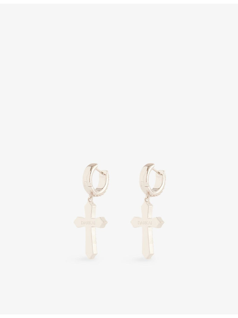 DARKAI cross earrings brilliant-cut diamond 3.5cm, imported from the UK