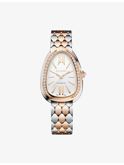 selfridges Bulgari Serpenti Seduttori 18ct Rose Gold, Diamond and Stainless-Steel Automatic Watch 34mm- Buy online at McGrocer