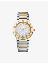 selfridges Bvlgari Bvlgari 18ct Yellow-Gold Stainless-Steel and Diamond Quartz Watch 33mm- Buy online at McGrocer