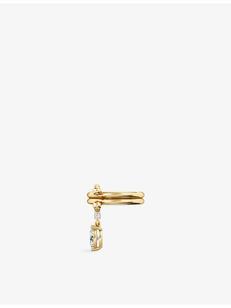 Phoria mini pierced ring 18ct gold vermeil white topaz - British product