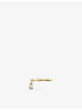 Phoria gold vermeil pear-cut white topaz drop ring (British brand)