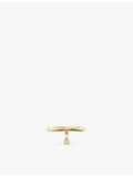 Phoria gold vermeil pear-cut white topaz drop ring (British brand)