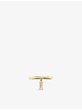 Phoria emerald-cut white topaz drop ring in 18ct gold vermeil - British product