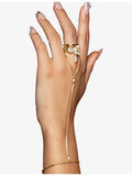Phoria white topaz 18ct gold vermeil hand chain - British product