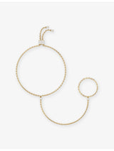 selfridges Phoria Stellar 18ct Yellow-Gold Vermeil Plated Sterling-Silver and White Topaz Hand Chain- Buy online at McGrocer
