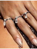 Phoria sterling silver white topaz drop ring size 8x4mm - British product