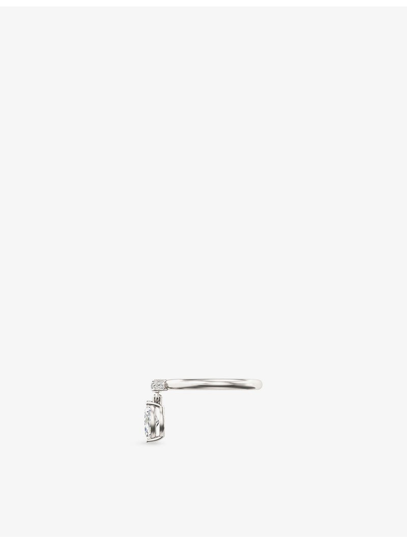 Phoria sterling silver white topaz drop ring size 8x4mm - British product