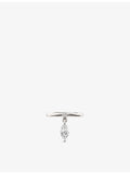 Phoria sterling silver white topaz drop ring size 8x4mm - British product