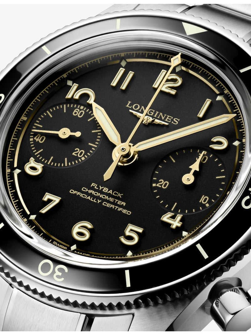 Longines Spirit Pilot Flyback 39.5mm stainless steel watch (British brand)