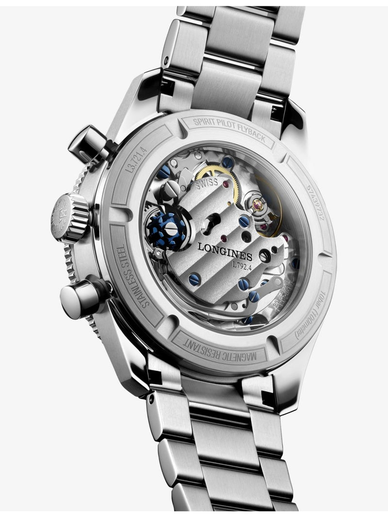 Longines Spirit Pilot Flyback 39.5mm stainless steel watch (British brand)