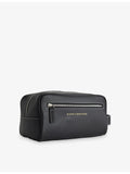 Duke + Dexter leather wash bag with Mason Kiss print - British product