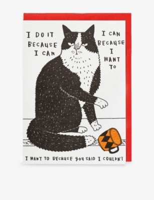Archivist cat greetings card 17.5cm x 12.5cm, imported from the UK