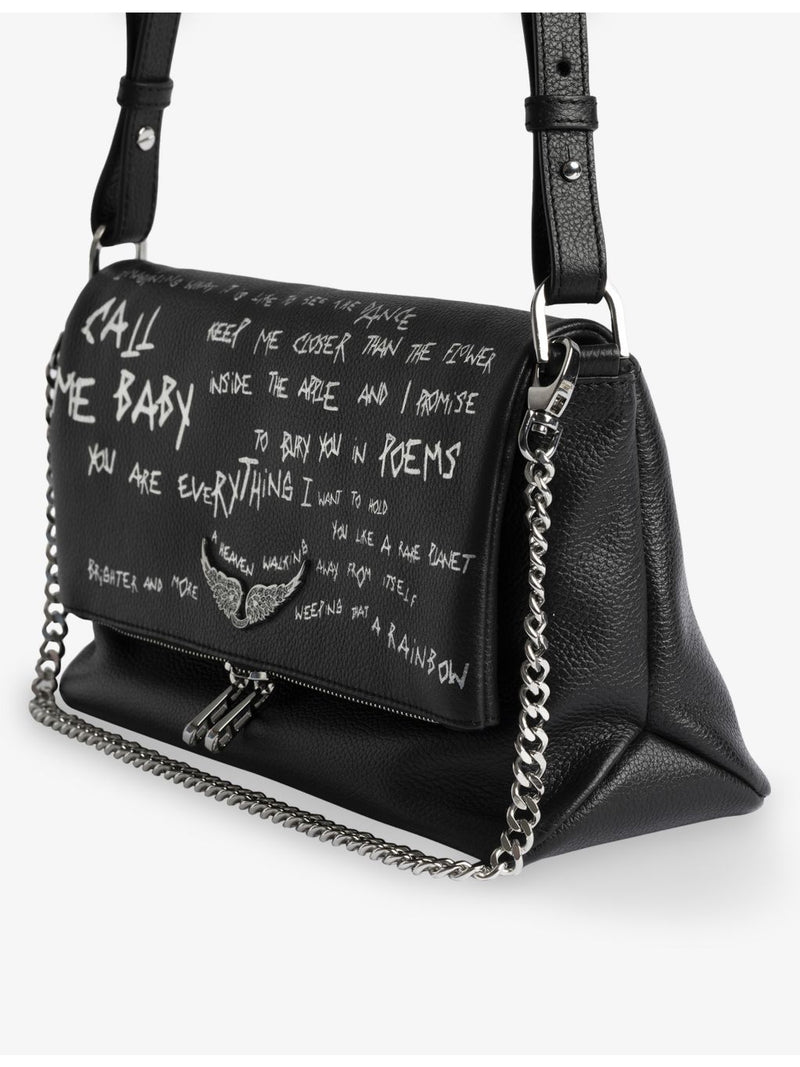 Zadig Voltaire Rocky II graffiti leather cross-body bag, UK version
