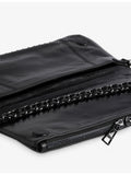 Zadig&Voltaire patent-stud leather clutch bag 27cm, imported from the UK