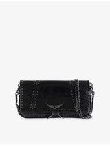 selfridges Zadig&Voltaire Rock Vintage Patent-Stud Leather Clutch Bag- Buy online at McGrocer