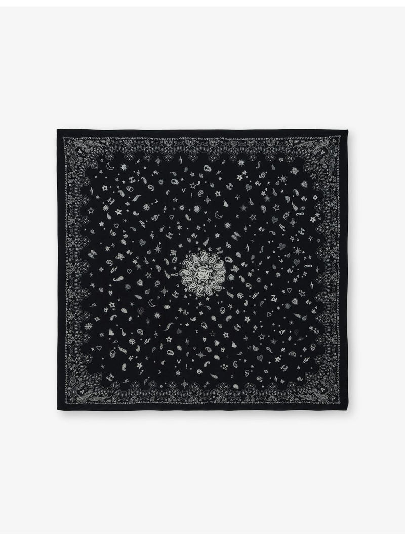 Zadig&Voltaire Blondie silk scarf with bandana print, 130cm square (British brand)