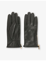 selfridges Whistles Zipped Leather Gloves- Buy online at McGrocer