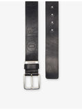 Diesel embossed leather belt with silver hardware (British brand)