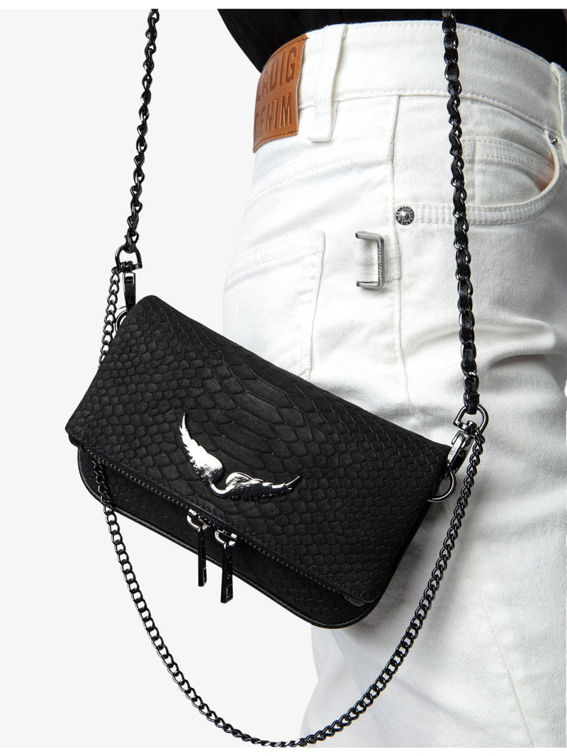 Zadig&Voltaire Rock Nano leather clutch bag, imported from the UK