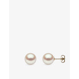 Yoko London 18ct yellow gold pearl stud earrings 9-10mm, UK version