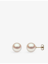 selfridges Yoko London Classic 18ct Yellow Gold Cultured Pearl Stud Earrings 10-11mm- Buy online at McGrocer