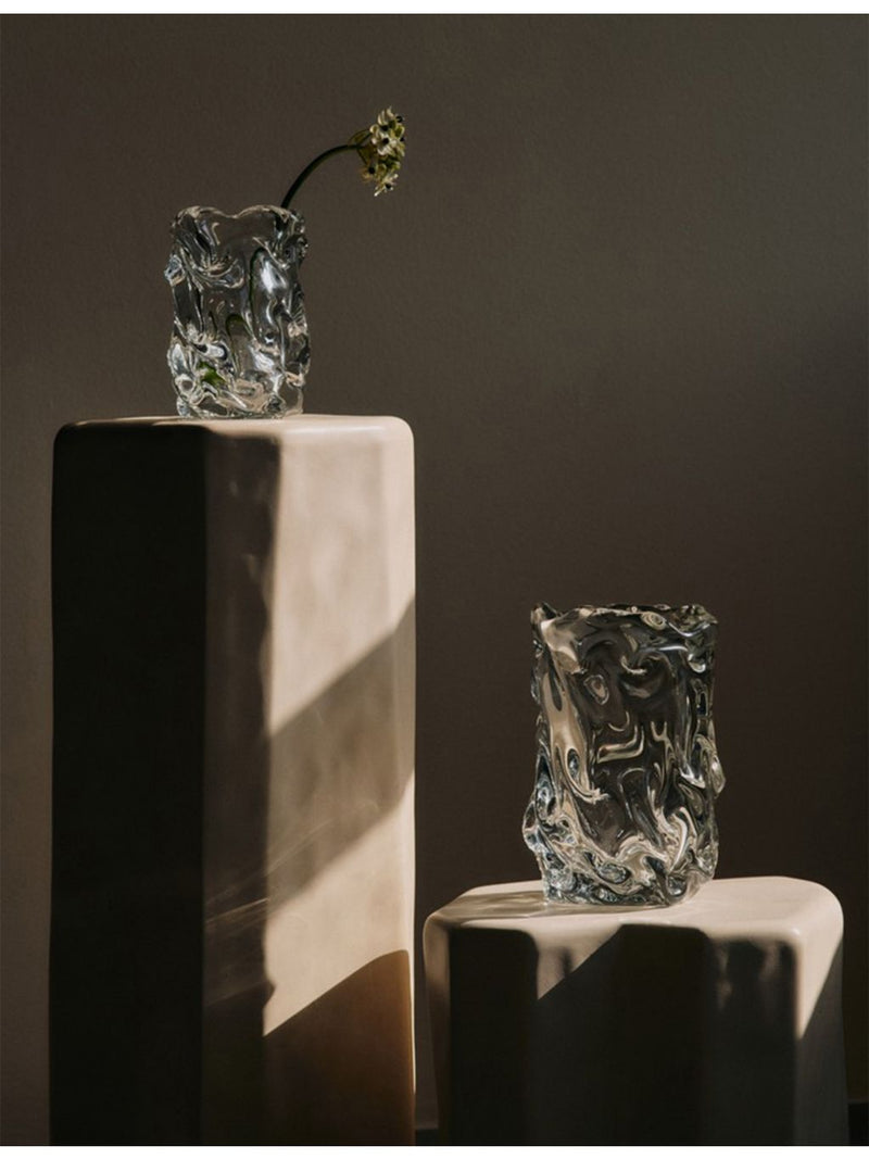 ferm LIVING Rippled Glass Vase 18cm - British product