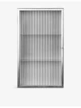 selfridges ferm LIVING Haze Stainless-Steel and Glass Cabinet 60cm- Buy online at McGrocer