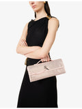 Bottega Veneta crystal-embellished leather clutch, UK version