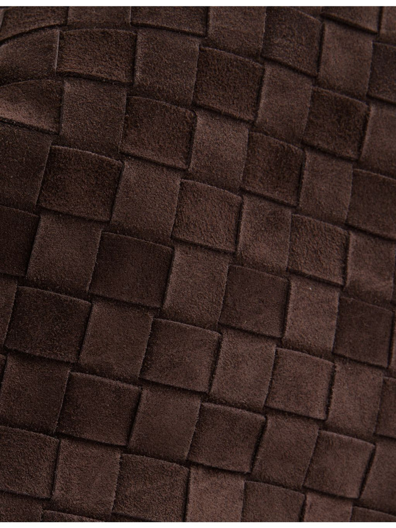 Bottega Veneta Hop Intrecciato medium suede shoulder bag (British brand)