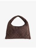Bottega Veneta Hop Intrecciato medium suede shoulder bag (British brand)