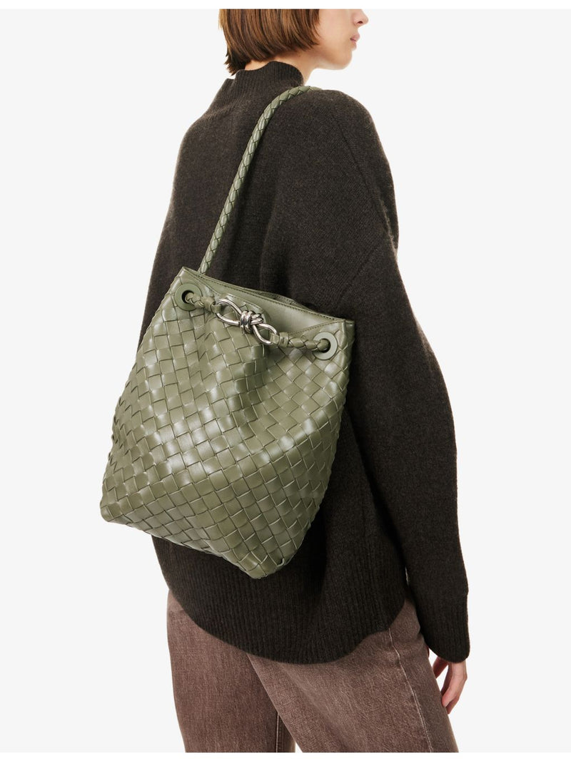 Bottega Veneta Andiamo small leather bucket bag, imported from the UK