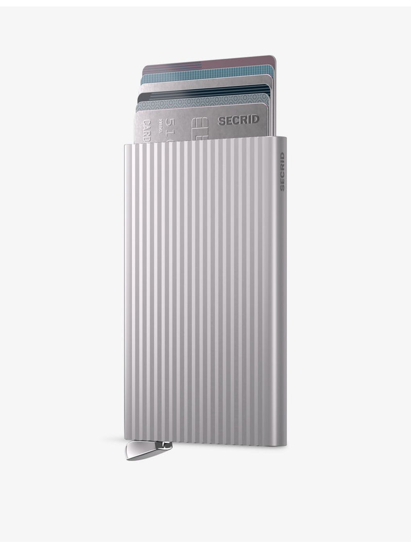 Secrid aluminium card holder with fluted design, UK version