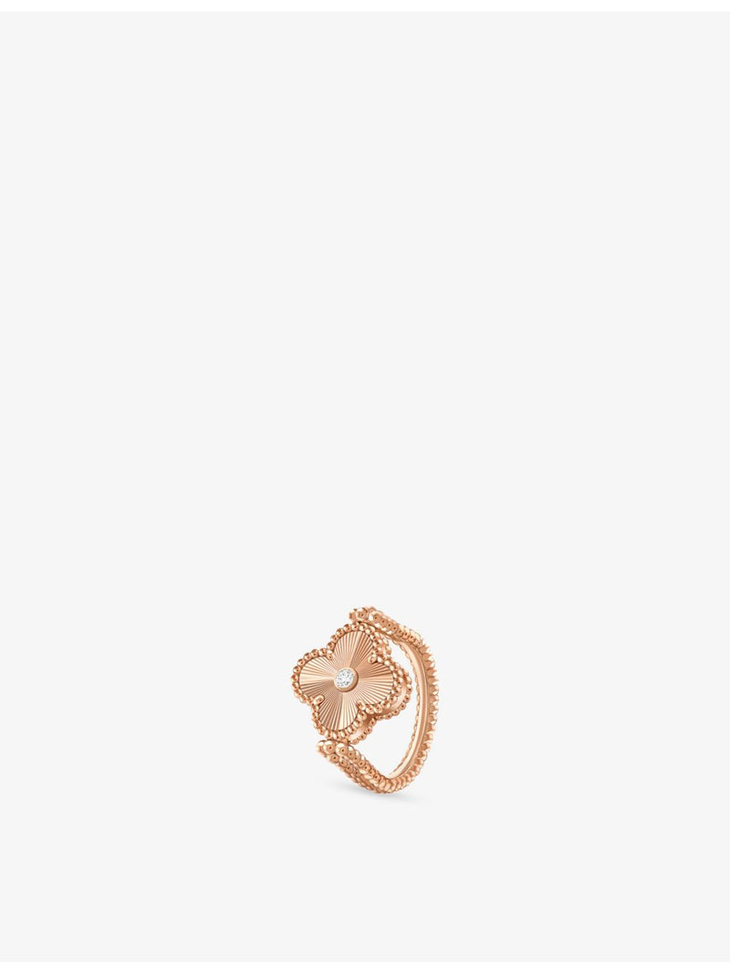 Van Cleef & Arpels 18ct rose gold mother-of-pearl diamond ring - British product
