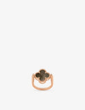 Van Cleef & Arpels Vintage Alhambra Guilloché Reversible Ring, 18ct Rose Gold, Mother-of-Pearl and Diamond