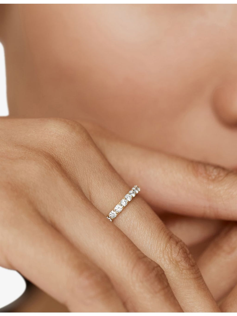 Monica Vinader eternity ring 14ct yellow gold 0.98ct lab-grown diamond, UK version